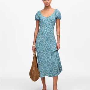 Madewell Cap-Sleeve Midi Dress in Floral